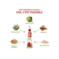 24 Gels énergétiques - Végan - Avec Bouchon Refermable - 37g - Pomme -Équipement Sportif 24 gels energetiques vegan avec bouchon refermable 37g pomme 2