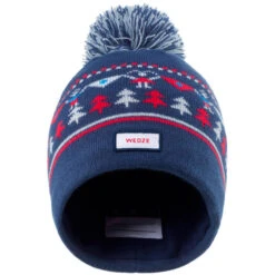 WEDZE BONNET DE SKI ENFANT - JACQUARD - BLEU MARINE -Équipement Sportif bonnet de ski enfant jacquard bleu marine 2