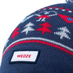 WEDZE BONNET DE SKI ENFANT - JACQUARD - BLEU MARINE -Équipement Sportif bonnet de ski enfant jacquard bleu marine 5