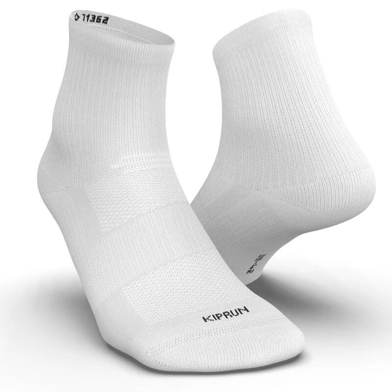 CHAUSSETTES DE RUNNING RUN500 MI-HAUTEURS X2 BLANCHES 2 CHAUSSETTES DE RUNNING RUN500 MI-HAUTEURS X2 BLANCHES – Image 2
