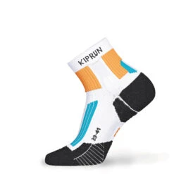 CHAUSSETTES DE RUNNING RUN900 X BLANC/ORANGE -Équipement Sportif chaussettes de running run900 x blancorange 2