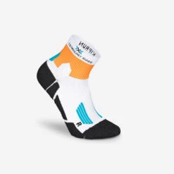 CHAUSSETTES DE RUNNING RUN900 X BLANC/ORANGE -Équipement Sportif chaussettes de running run900 x blancorange 4