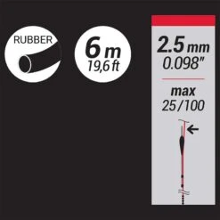 ELASTIQUE PLEIN 2,5 MM 6M -Équipement Sportif elastique plein 25 mm 6m 2
