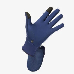 Gants De Running Homme Femme - KIPRUN Evolutiv V2 Bleu Marine -Équipement Sportif gants de running homme femme kiprun evolutiv v2 bleu marine 3