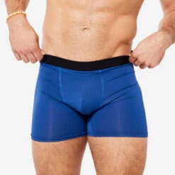 Decathlon Lot De 3 Boxers Respirants En Microfibre Homme - Bleu Foncé/bleu/kaki -Équipement Sportif lot de 3 boxers respirants en microfibre homme bleu foncebleukaki 9