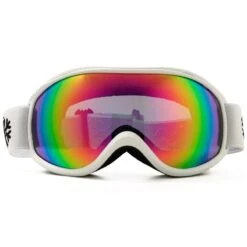 Masque De Ski / Masque De Snowboard Blanc - Verre Miroir Rose -Équipement Sportif masque de ski masque de snowboard blanc verre miroir rose 2