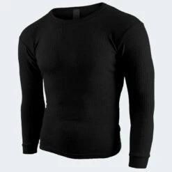 Set Sous-vêtements Thermiques | Hommes | Doublure Polaire | Noir -Équipement Sportif set sous vetements thermiques hommes doublure polaire noir 3
