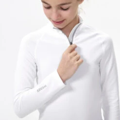 WEDZE Sous-vêtement De Ski Enfant - BL 500 1/2 Zip Haut - Blanc -Équipement Sportif sous vetement de ski enfant bl 500 12 zip haut blanc 2