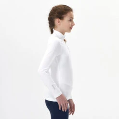 WEDZE Sous-vêtement De Ski Enfant - BL 500 1/2 Zip Haut - Blanc -Équipement Sportif sous vetement de ski enfant bl 500 12 zip haut blanc 7