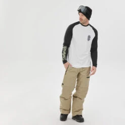 WEDZE Sous-vêtement De Ski Homme - BL 590 Brokovich Laine Mérinos Haut - Noir Blanc -Équipement Sportif sous vetement de ski homme bl 590 brokovich laine merinos haut noir blanc 3