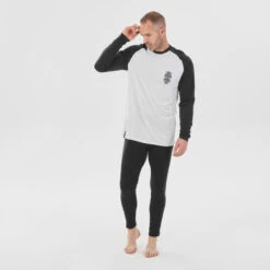 WEDZE Sous-vêtement De Ski Homme - BL 590 Brokovich Laine Mérinos Haut - Noir Blanc -Équipement Sportif sous vetement de ski homme bl 590 brokovich laine merinos haut noir blanc 7