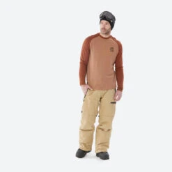 WEDZE Sous-vêtement De Ski Homme BL 590 Laine Mérinos Haut - Marron -Équipement Sportif sous vetement de ski homme bl 590 laine merinos haut marron 2