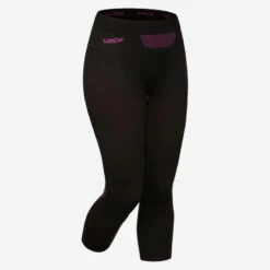 WEDZE Sous-vêtement De Ski Seamless Femme - BL 580 I-Soft Bas - Noir/violet
