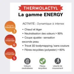 Sous Vêtement Thermique Technique Col Zippé Femme-THERMOLACTYL ENERGY 4 Intense -Équipement Sportif sous vetement thermique technique col zippe femme thermolactyl energy 4 intense 4