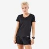 Kalenji T-shirt De Running Respirant Femme - KIPRUN Run 100 Noir