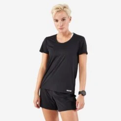 Kalenji T-shirt De Running Respirant Femme - KIPRUN Run 100 Noir