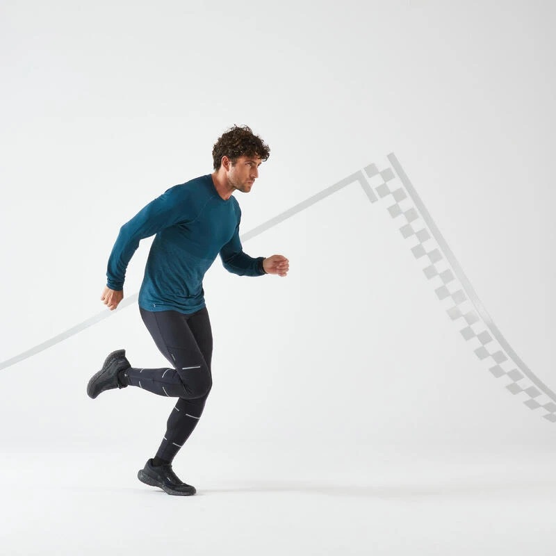 T-SHIRT RUNNING HOMME RESPIRANT MANCHE LONGUE - KIPRUN CARE BLEU PETROLE LTD 2 T-SHIRT RUNNING HOMME RESPIRANT MANCHE LONGUE - KIPRUN CARE BLEU PETROLE LTD – Image 2