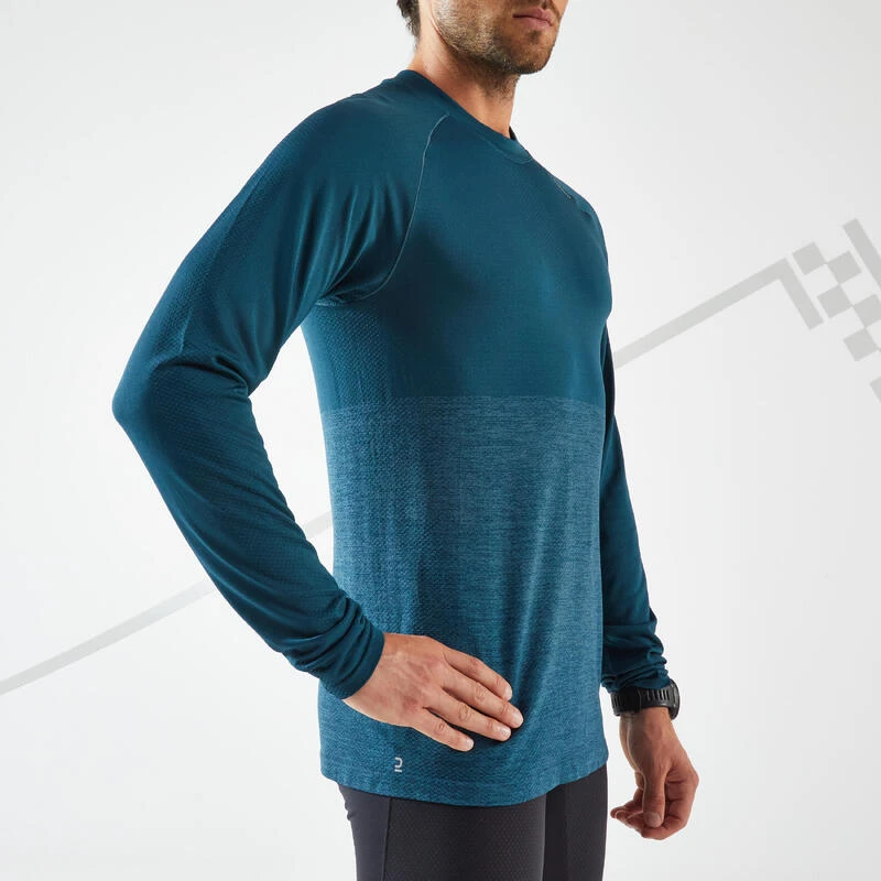 T-SHIRT RUNNING HOMME RESPIRANT MANCHE LONGUE - KIPRUN CARE BLEU PETROLE LTD 5 T-SHIRT RUNNING HOMME RESPIRANT MANCHE LONGUE - KIPRUN CARE BLEU PETROLE LTD – Image 5