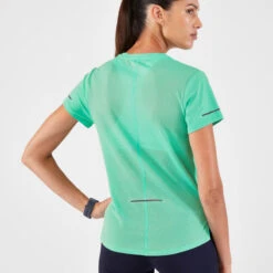 T-shirt Running Respirant Femme - KIPRUN Run 500 Dry Vert -Équipement Sportif t shirt running respirant femme kiprun run 500 dry vert 2