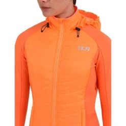 Veste De Course Superhermique Des Femmes Avec Poches Zippées Et Capot -Équipement Sportif veste de course superhermique des femmes avec poches zippees et capot 4
