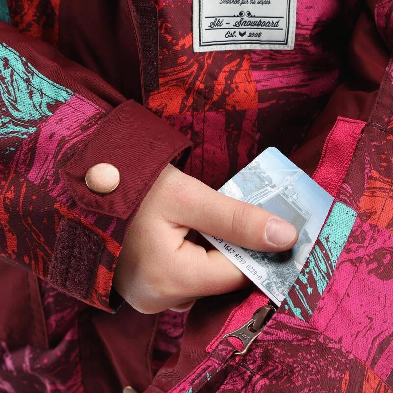 WEDZE Veste Ski Enfant Fille EVOSTYLE Imprimé Et Bordeaux 8 WEDZE Veste Ski Enfant Fille EVOSTYLE Imprimé Et Bordeaux – Image 8