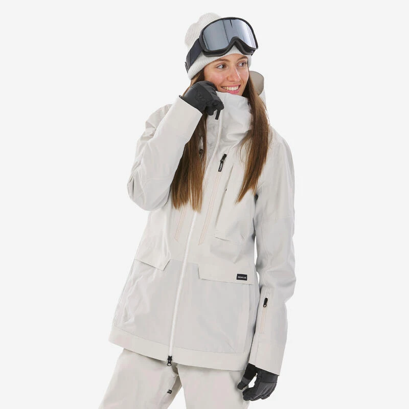 Veste Snowboard Femme Résistante Et 3 En 1 - SNB 900 Beige 1 Veste Snowboard Femme Résistante Et 3 En 1 - SNB 900 Beige