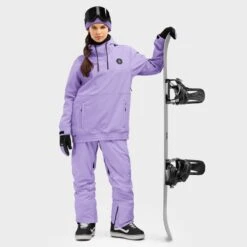 Veste Snowboard Femme Sports D'hiver W1-W Snowy Lavande -Équipement Sportif veste snowboard femme sports dhiver w1 w snowy lavande 3